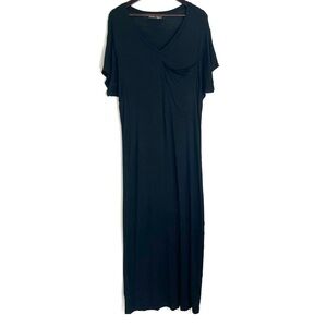 Donna Mizani  Zip Shoulder Black Maxi Dress Size XS